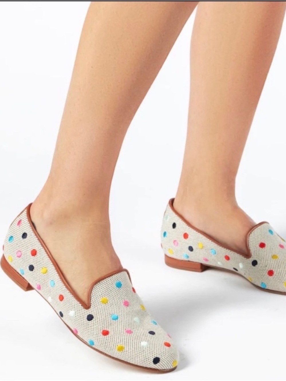 Classic Polka Dot Slip-On Loafers in Multi
